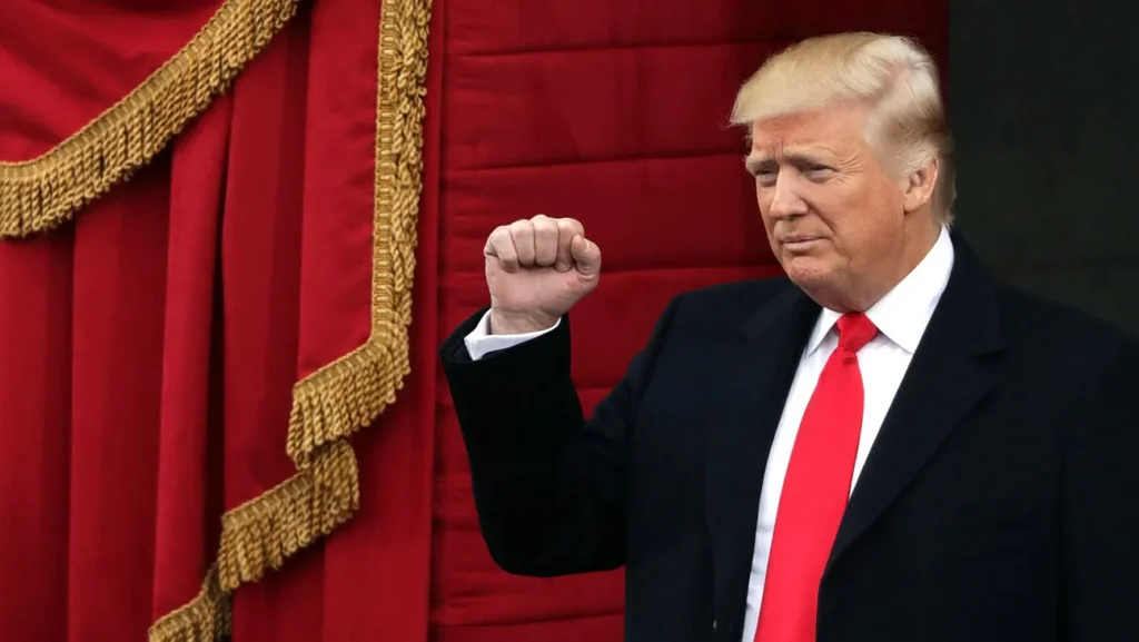 WASHINGTON, DC - JANUARY 20: Donald Trump, who has been elected as the President, reaches the West Front of the U.S. Capitol on January 20, 2017, in Washington, DC. During the inauguration ceremony held today, Donald J. Trump takes the oath of office as the 45th president of the United States.